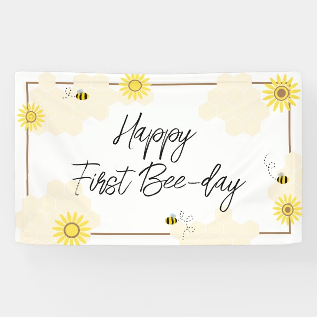 First Bee-Day Banner (Horizontal)