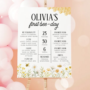 First Bee Day Bee 1st Birthday Milestone Foam Board