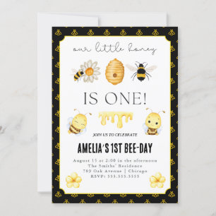 First bee-day birthday invitation
