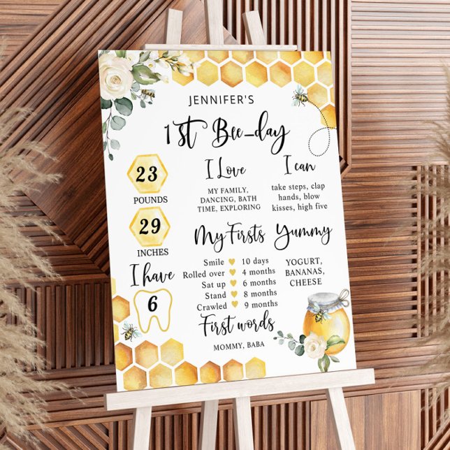 First bee day birthday milestone foam board (Creator Uploaded)