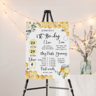 First bee day birthday milestone foam board