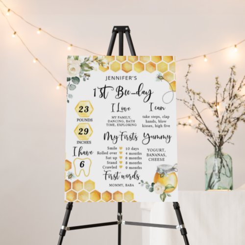 First bee day birthday milestone foam board