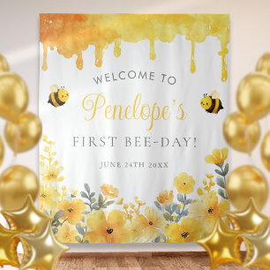 First Bee Day Birthday Photo Backdrop