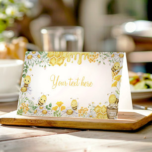 First Bee Day Bumblebee Birthday Party Food Tent Place Card