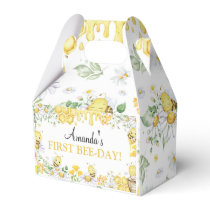 First Bee Day Floral Honey Bee Birthday Party Favor Boxes
