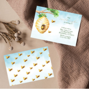 First Bee Day honey bee Birthday Invitation