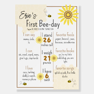 First Bee Day Milestone Board