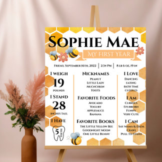 First Bee Day Milestones Glossy Poster