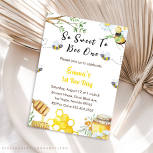 First Bee Day So Sweet To Bee One Birthday Party Invitation