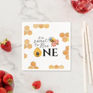First Bee Day So Sweet to Bee One Paper Napkin