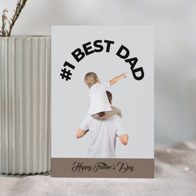 First Best Dad Son Grey Modern Happy Father's Day Card (Creator Uploaded)