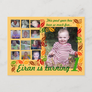 First Birthday 12 months pictures Postcard