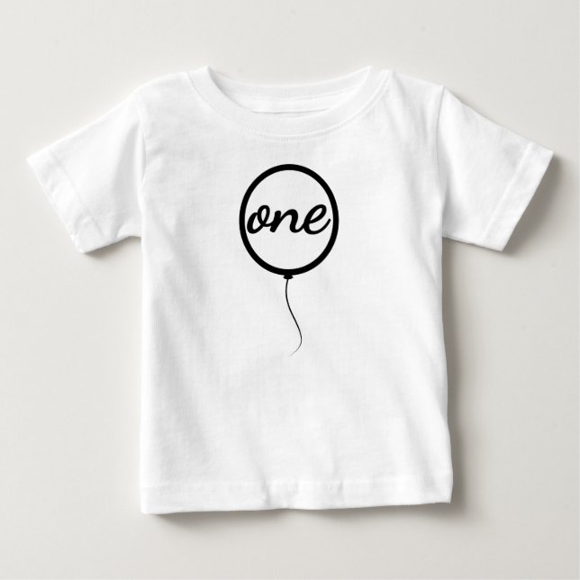 First Birthday , 1st Birthday, balloon Baby T-Shirt (Front)