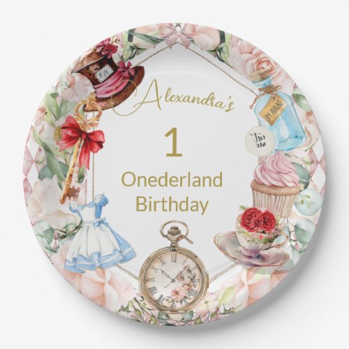 First Birthday Alice In Wonderland Child Age  Paper Plates