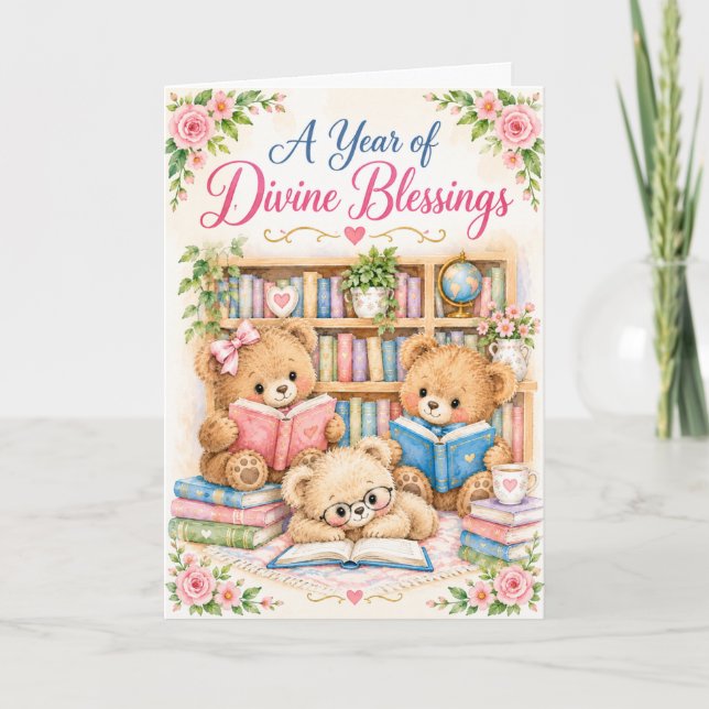 First Birthday | And Divine Blessings Card (Front)
