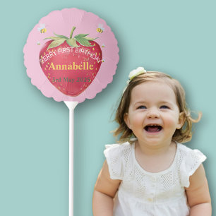 First birthday Baby 1st Strawberry Cute Balloon