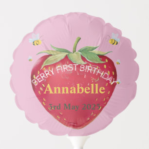 First birthday Baby 1st Strawberry Cute Balloon