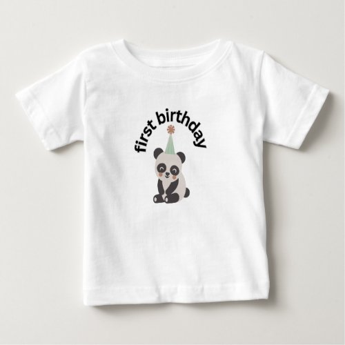 First birthday baby panda t_shirt 