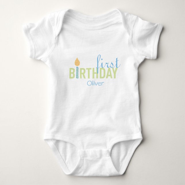 First Birthday Baby T-Shirt Baby Bodysuit (Front)