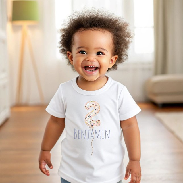 First Birthday Balloon Milestone Birthday Party  Baby T-Shirt (Creator Uploaded)