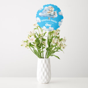 First Birthday Balloon Teddy Bear's Sky-High Soire