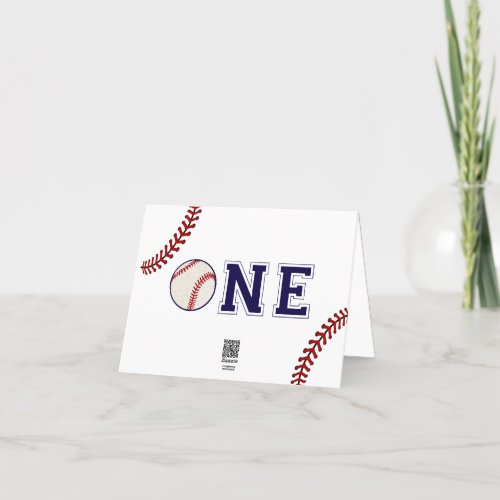 First Birthday Baseball Photo Invitation