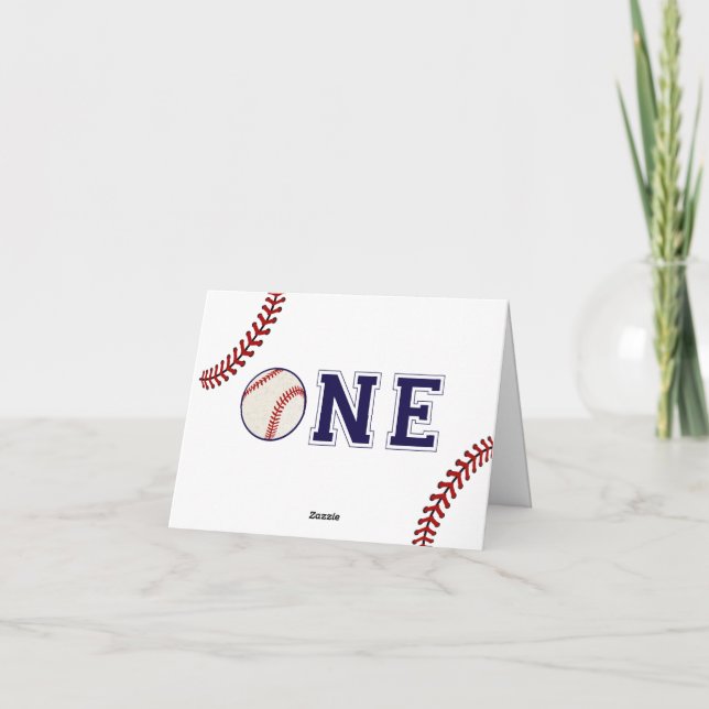 First Birthday Baseball Photo Invitation (Back)