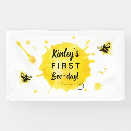 First Birthday Bee_day Bee 1st Birthday Party Banner