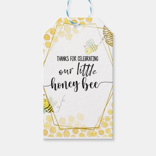 FIRST BIRTHDAY BEE PARTY BEE THEMED GIFT TAGS