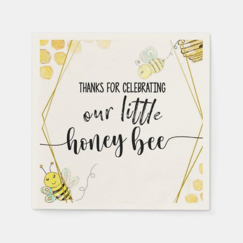 FIRST BIRTHDAY BEE PARTY BEE THEMED NAPKINS