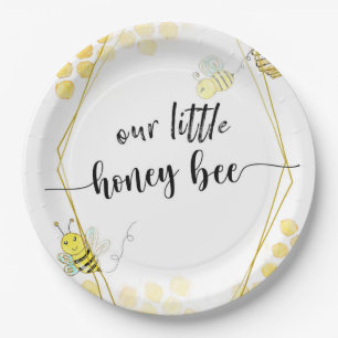 FIRST BIRTHDAY, BEE PARTY, BEE THEMED PAPER PLATES
