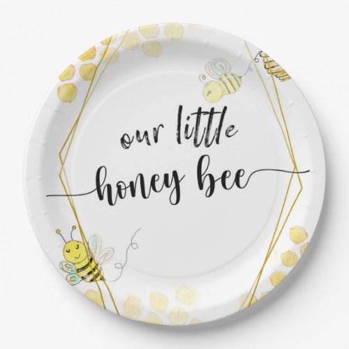 FIRST BIRTHDAY BEE PARTY BEE THEMED PAPER PLATES