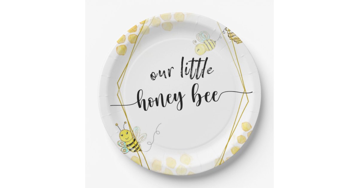 FIRST BIRTHDAY, BEE PARTY, BEE THEMED PAPER PLATES | Zazzle