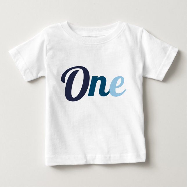 First Birthday Blue Baby T-Shirt (Front)