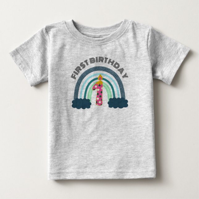 First Birthday Boho  Baby Girl  Baby T-Shirt (Front)