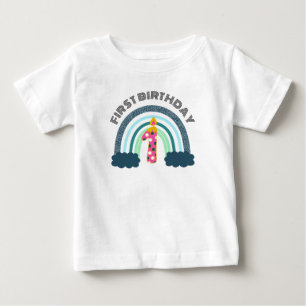 First Birthday Boho  Baby Girl  Baby T-Shirt