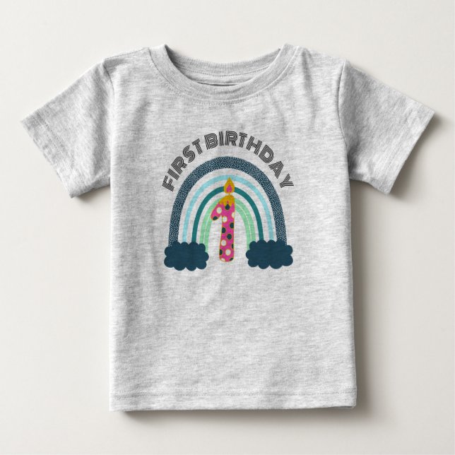 First Birthday Boho  Baby Girl  T-Shirt (Front)