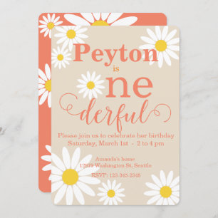 First Birthday Boho Daisy Invitation
