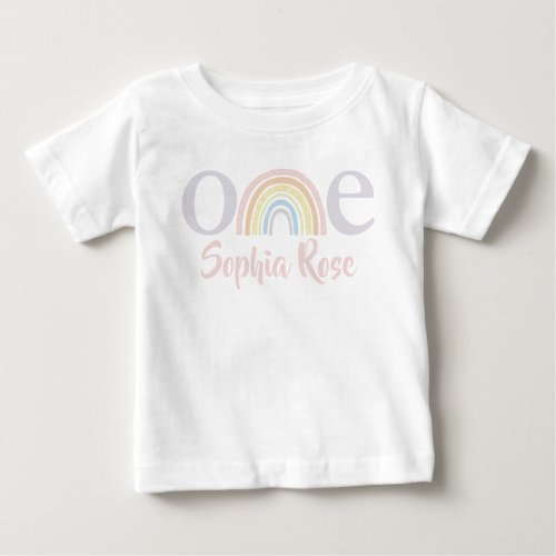 First Birthday Boho Rainbow Baby T_Shirt