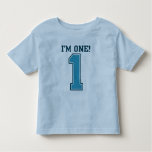 First Birthday Boy, I'm One, Big Blue Number 1 Toddler T-shirt