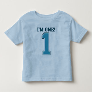 First Birthday Boy, I'm One, Big Blue Number 1 Toddler T-shirt