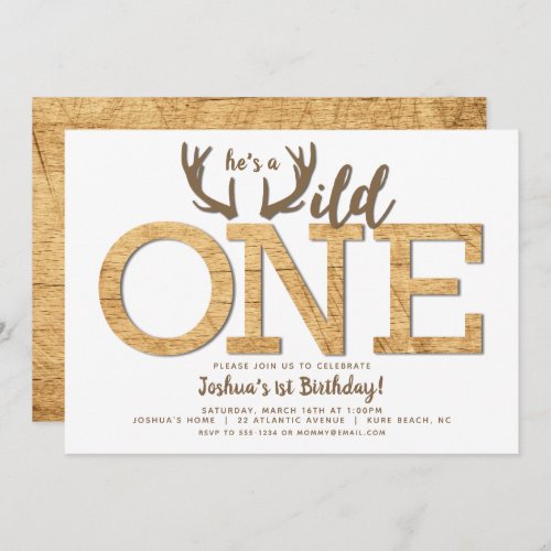 First Birthday Boy Wild One Invitation