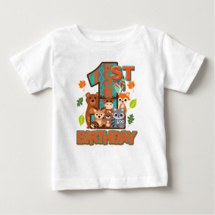 First Birthday Boy Woodland Arrow Wild One Baby T-Shirt
