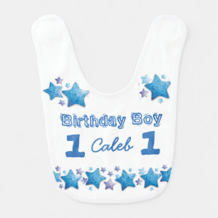 First Birthday Boy's Blue Personalized Big Bib