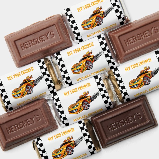 First Birthday Boys Race Car Invitations Hershey's Miniatures (Assorted)