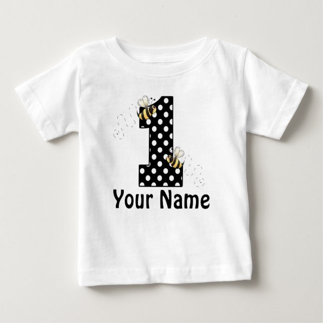 First Birthday Bumble Bee Personalized T-shirt (Front)