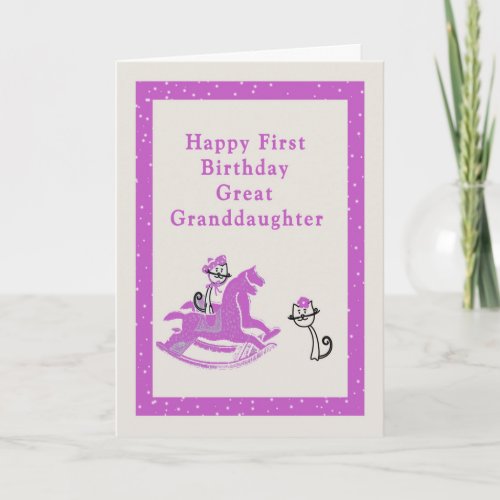 First Birthday Card for Great Granddaughter