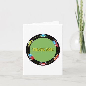 First Birthday Cars Thank You Card by Amitees at Zazzle