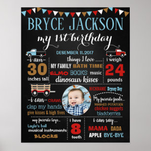 First Birthday chalkboard sign for a boy