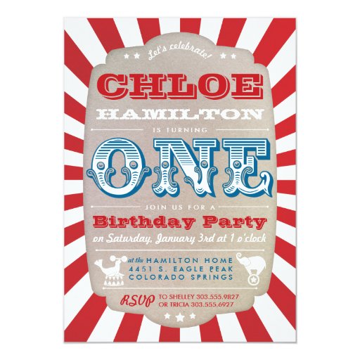 Carnival First Birthday Invitations 9